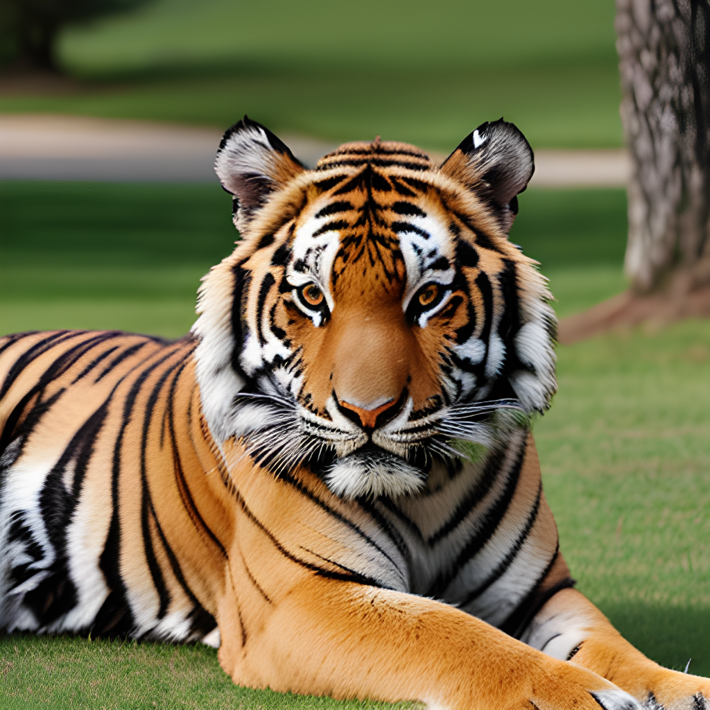 Tigers are yellow with black stripes. It has a tail, which also changes color in the evening. They have hair on their bodies and look beautiful. However, as attractive as it is to look at, it is the most dangerous animals world.